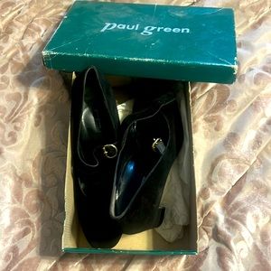 Black suede Paul Green Nadia Mary Jane block heels - size 9 1/2 in box